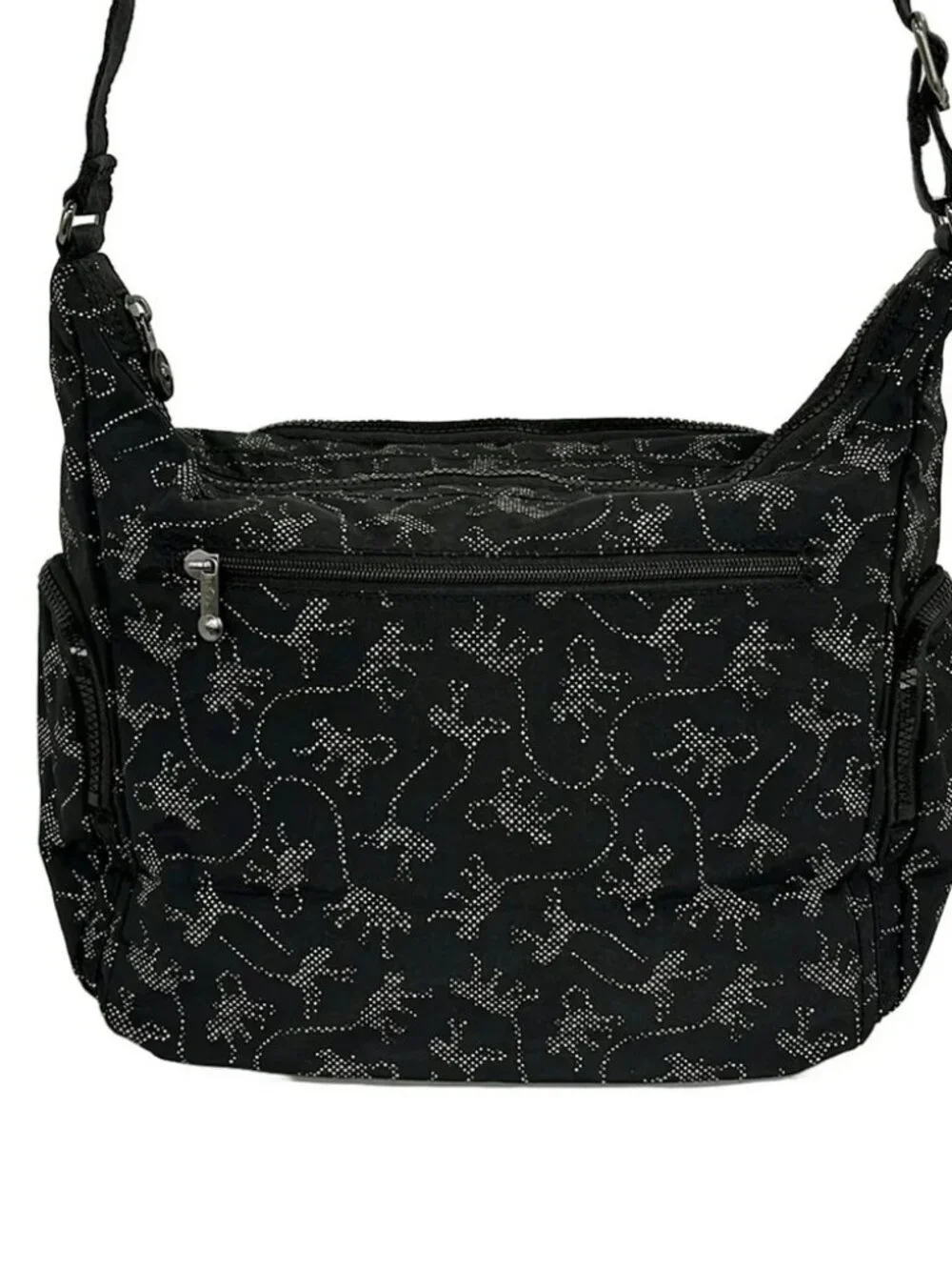 Kipling Black White Nylon Shoulder Bag